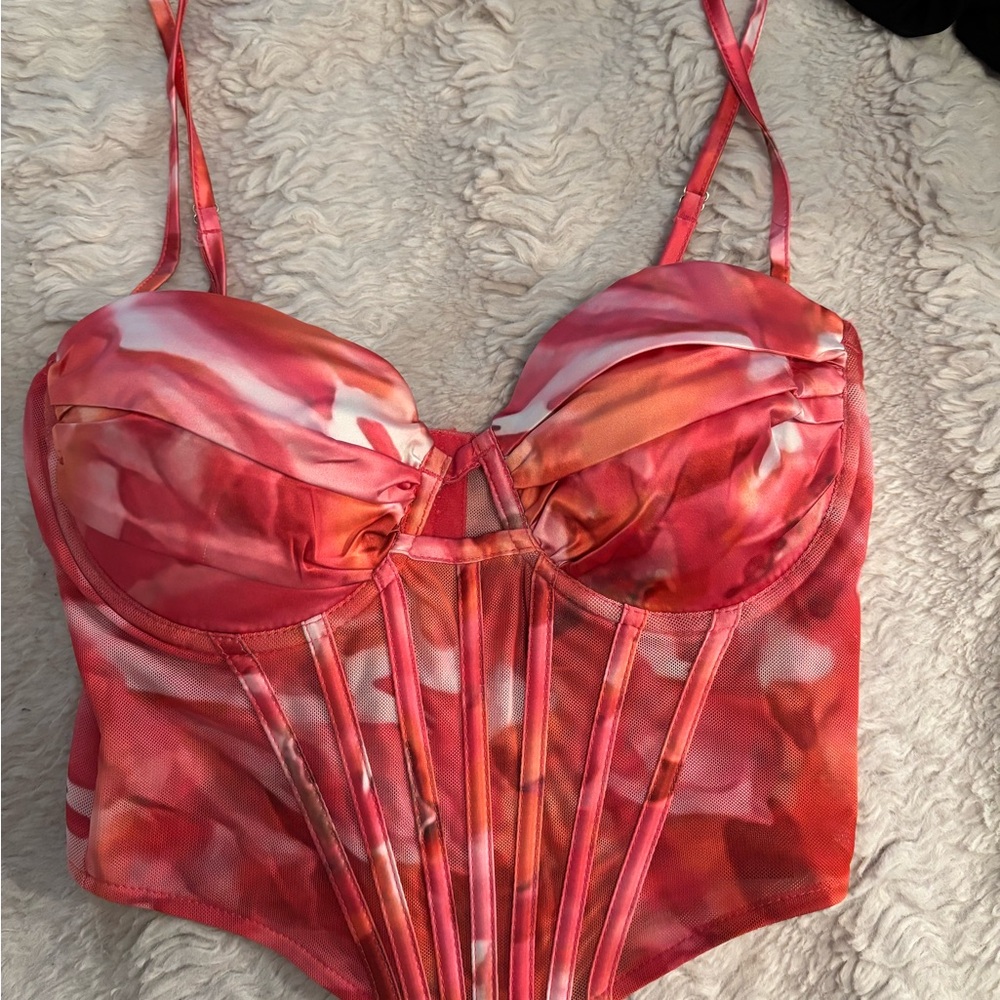 Windsor Pink and Orange Corset Top